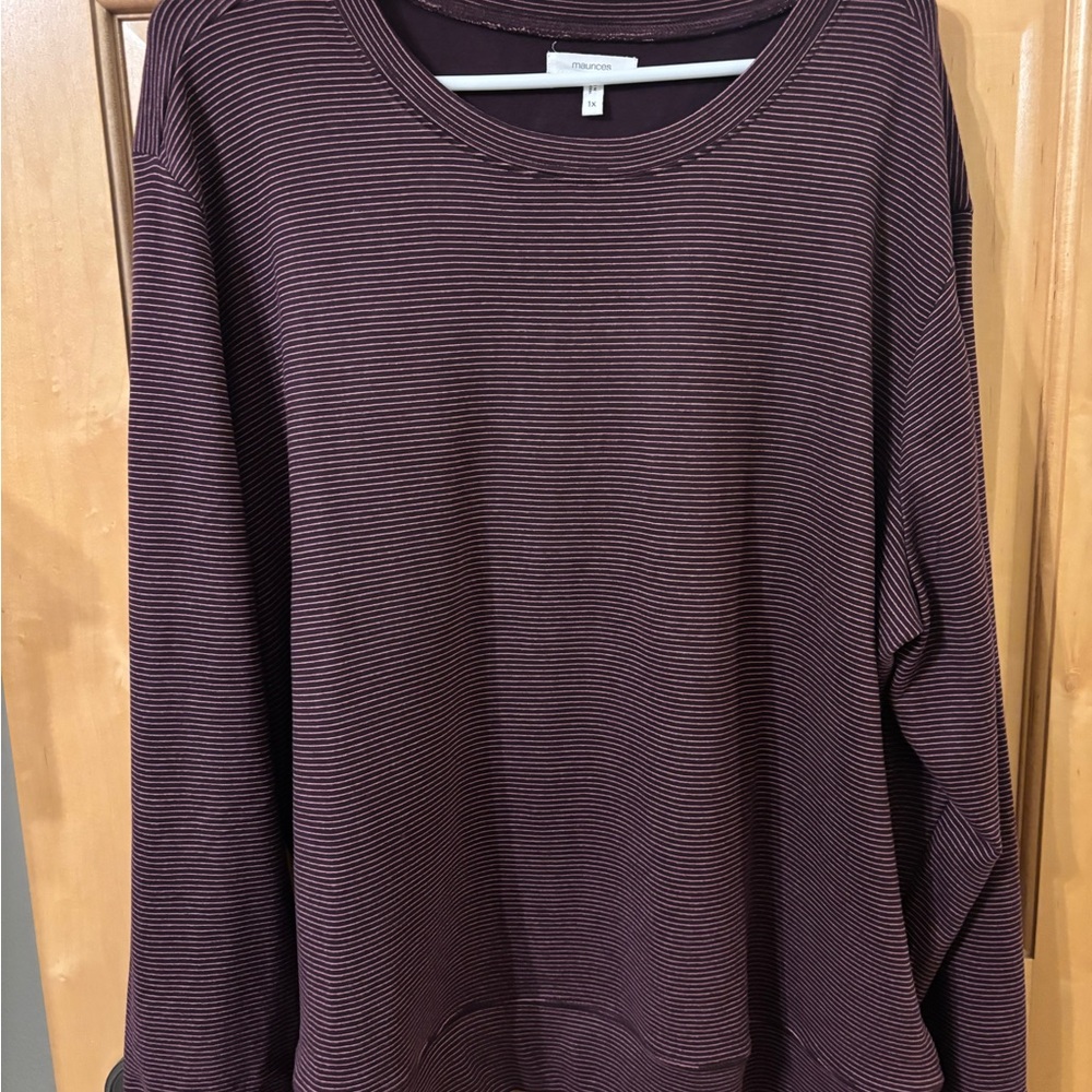 Maurices Burgundy Striped Sweatshirt